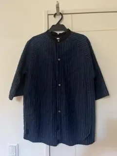 ほぼ新品　hihihi バイカラーチェックシャツ　カットソー　サッカーシャツ