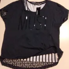 【新品タグ付】Sorridere MUST 刺繍 ブラック Tシャツ