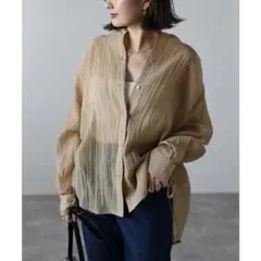 【2024SS】Bonjour Sagan ワッシャーサイドドロストシアーシャツ