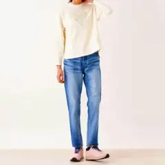 ヤヌーク　ストレート　デニム　パンツ　ノスタルジックブルー　25　レディース