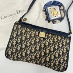 Christian Dior トロッター ワンショルダーバッグ CD金具 紺色