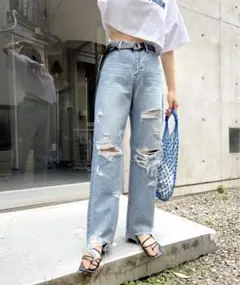 WHO'S WHO gallery ダメージ加工デニムパンツ