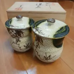 長期保管品　抹茶茶碗　織部夏茶碗　六兵衛　長谷元窯　共桐箱　ヤ5917 抹茶茶碗 織部夏茶碗 六兵衛 長谷元窯 共桐箱（織部茶碗（木）六