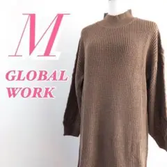 GLOBAL WORK グローバルワーク 長袖ニットワンピース サイドスリット