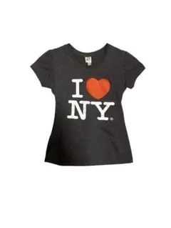I ♥ NY VネックTシャツ M チャコールグレー