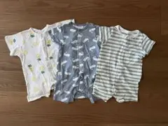 【3着セット/50-70サイズ】半袖ロンパース