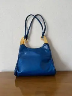 【希少】ヴィンテージ　ACCENT ブルー ショルダーバッグ レザー　青