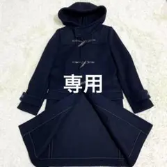 HYKE ハイク ダッフルコート ロングコート ネイビー 水牛角 羊毛 サイズ2