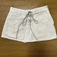 アンビー デニム ミニスカート 風 ミニパンツ 薄いグレー