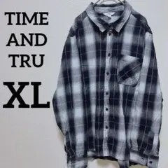 ✨️海外古着✨️TIME AND TRU 【XL】チェック柄 長袖シャツ