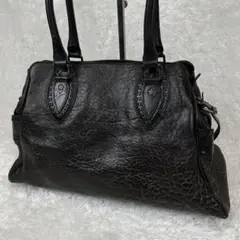 【希少】FENDI エトニコ スター FF金具 ラメ レザー ハンドバッグ 黒
