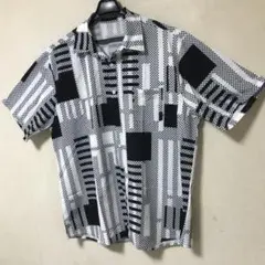 四角ドット・グラフィックシャツ◆XXL【未使用品】