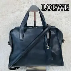 LOEWE 2way ハンドバッグ ショルダーバッグ レザー アナグラム 黒