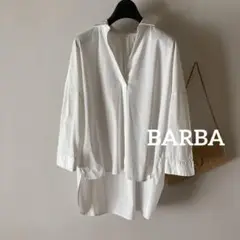 イタリア製バルバ＊張り感コットン プルオーバースキッパーシャツ＊アイボリー