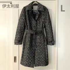 伊太利屋 キルティングトレンチコート グレー