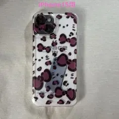 【新品未使用】iPhone 15 リボン柄 ソフト クリアケース