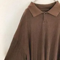 USA古着 オーバーサイズ シルク ポロシャツ XL ベージュ