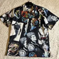 メンズ　L相当　ハンターハンター　シャツ アニメ　柄シャツ