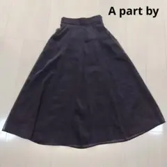 【Apart by】シアーラメフレアスカート ブラック 黒