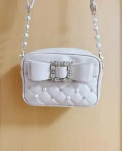 ノエミー ビジューリボン ショルダーバッグ ピンク