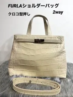 FURLA フルラ クロコ ハンドバッグ ショルダーバッグ