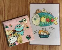 水森亜土ちゃん　ウォッシュタオル&クリアファイル　2点セット