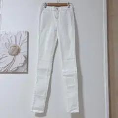 ユニクロ　 スキニーパンツ　デニム　ハイウエスト　ストレート　S　ホワイト
