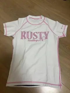 RUSTY ラッシュガード ホワイト/ピンク