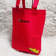 クロックス crocs 赤 トートバッグ ロゴ
