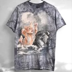THE MOUNTAIN　タイダイ染め　ねこ 子猫　アニマル Tシャツ　グレー