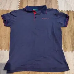 23GOLF ネイビー　ロゴピンク　 ポロシャツ メンズ　Lサイズ