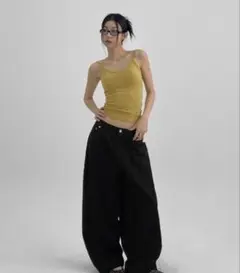 BLACKUP y2k ワイドパンツ　韓国　コットン100%