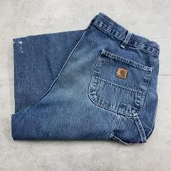 カーハート 雰囲気抜群 ペインターデニムパンツ 古着 インディゴブルー 青色