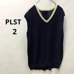プラステ ニット　ベスト 紺　ネイビー メンズ　サイズ2 トップス　607