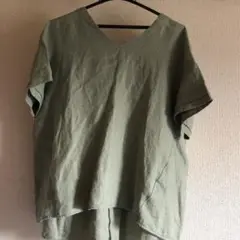 ナノユニバース　フレンチリネン100%プルオーバーシャツ