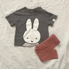 ミッフィーTシャツ＆ドット柄レギンス 86センチ　コーデセット