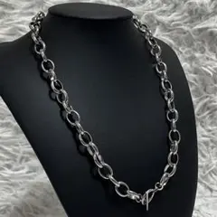 一点物✨美品✨シルバー　トグル　チェーンネックレス チョーカー　47cm