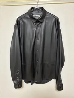 ZARA フェイクレザーシャツ　L