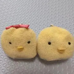 ひよこ　ぬいぐるみ　2個セット　キーホルダー　　おはじき素材