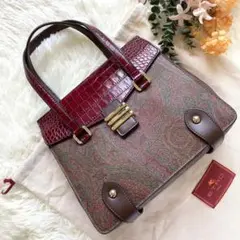 新品美品✨ETRO エトロ ハンドバッグ トートバッグ ペイズリー クロコ柄