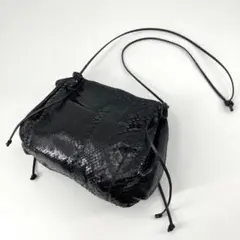 カルロスファルチ パイソンレザー ショルダーバッグ エキゾチック レザー 黒