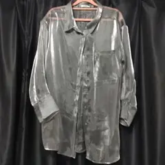 ムルーア シャイニーシアーシャツ オーバーシャツ