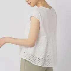 新品　NOLLEY’S カット×ラウンド刺繍プルオーバーカットソー