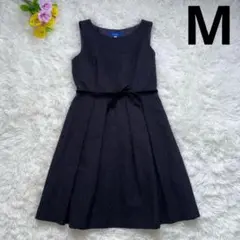 ① ブルーレーベルクレストブリッジ　ノースリーブ　ワンピース　M　リボン