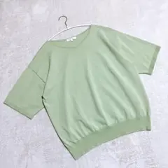 グローバルワーク ＊ トップス 半袖 サマーニット (L) ライトグリーン