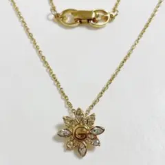 GIVENCHY ジバンシー ラインストーン ロゴ ネックレス ゴールド