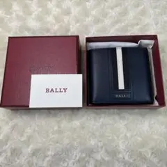 BALLYバリー 二つ折り財布　お札　カード　新品箱付き　ネイビーラインL