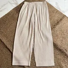 美品 20SS◎オムプリッセイッセイミヤケ ワイドパンツ カラフルストライプ