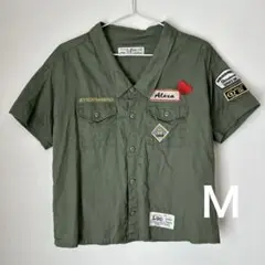 rivet&surge ミリタリー シャツ カーキ フェアリーグランジ 韓国　Ｍ
