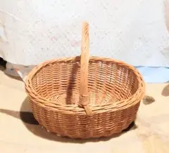 丸型バスケット♪持ち手付きかごバック